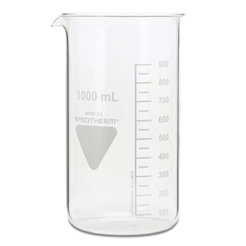 RS PRO Beaker 1 L Capacity Borosilicate Glass 95 mm Dia, 2519333 (Pack of 10)