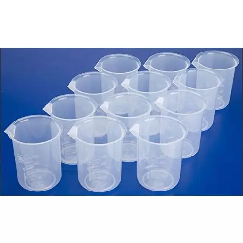 WKM 250 ml Polypropylene Beaker for Chemistry Labs KT165BN (Pack of 12 Pcs)