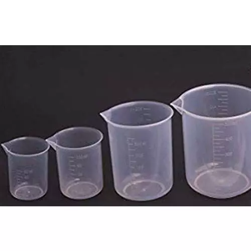 WKM 50 ml 100 ml 250 ml 500 ml Plastic Beaker Set EN-NRBK-WJMJ Pack of 4 Pcs