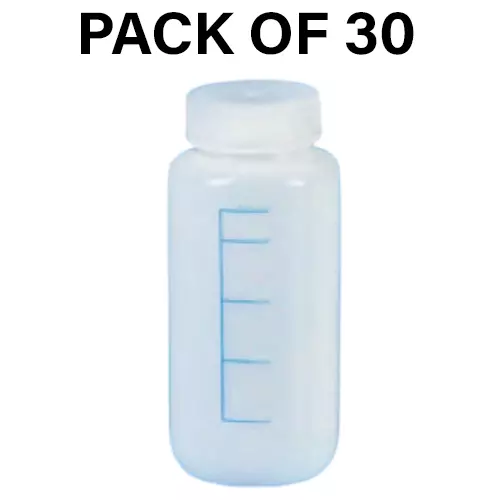 Tarson 500 ml Wide Mouth Bottle Sterile Pyrogen Free Graduated Individually Wrapped, HDPE with PP Closure, 584240SPG (Pack of 30)