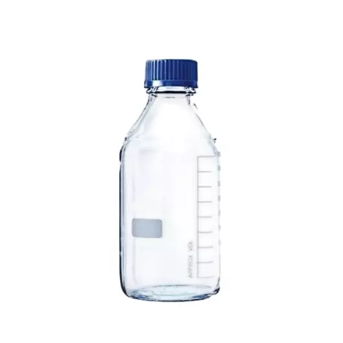 NSAW Reagent Bottle With Autoclavable PE Screw Cap 2000 ml Glass Pouring Ring