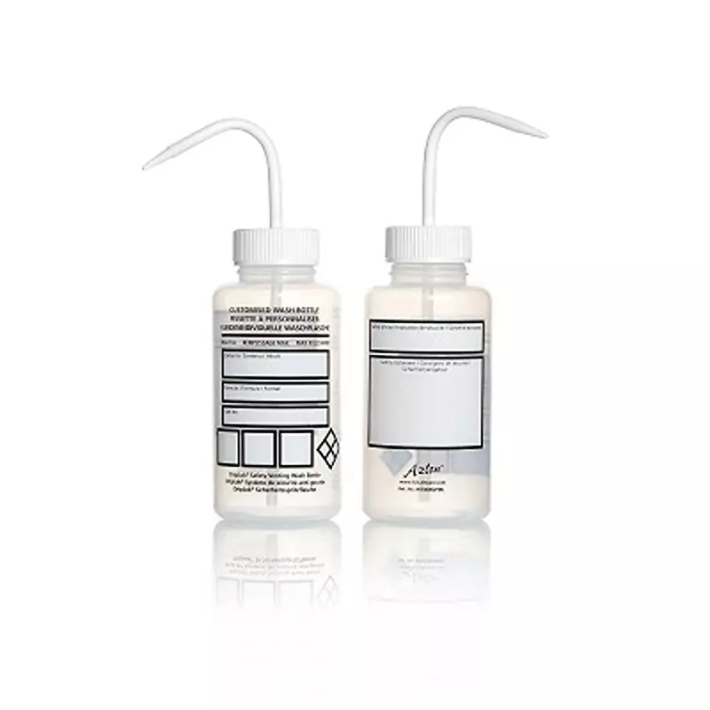 RS PRO Lab Bottle 75 mm Dia x 163 mm 500 ml Capacity Polyethylene Wash Bottle Wide Neck White, 2519442 (Pack of 5)