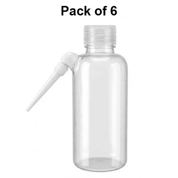 Tarson 125 ml Wash Bottle New Type in Translucent White LDPE Body and PP Closure As Per US FDA 21 CFR, 561100 (Pack of 6)