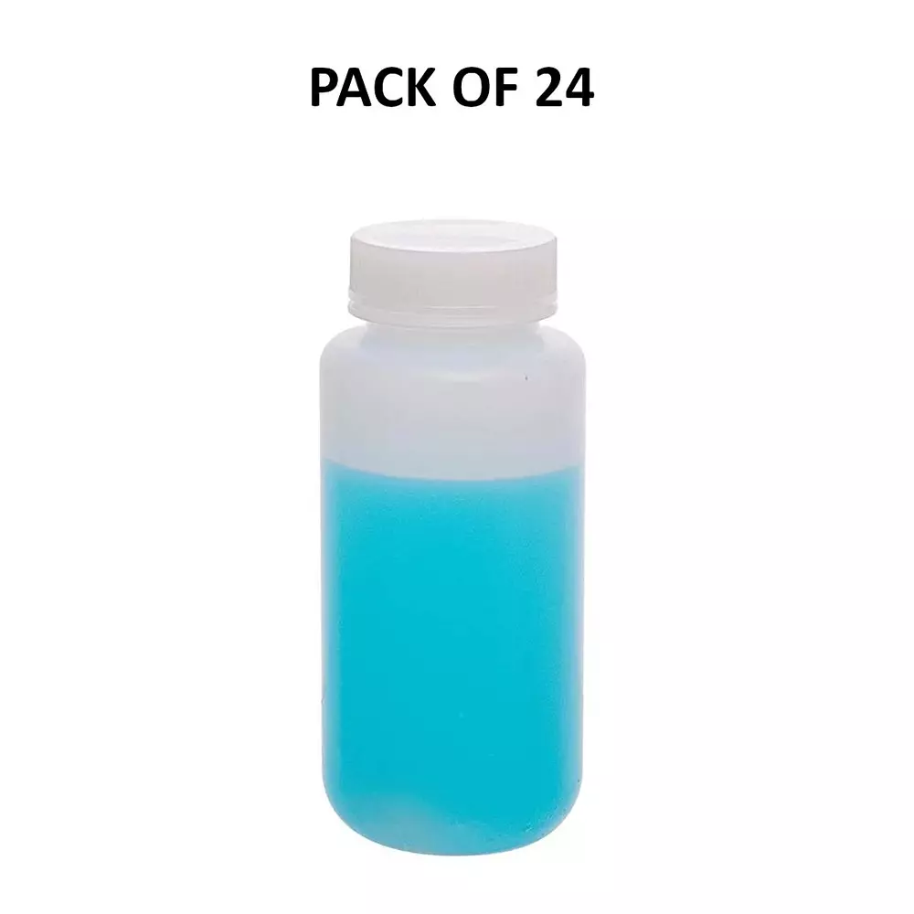 Supertek 1 L Reagent Bottle Wide Mouth White HDPE for Transporting Liquid Samples, CH10244/9 (Pack of 24)