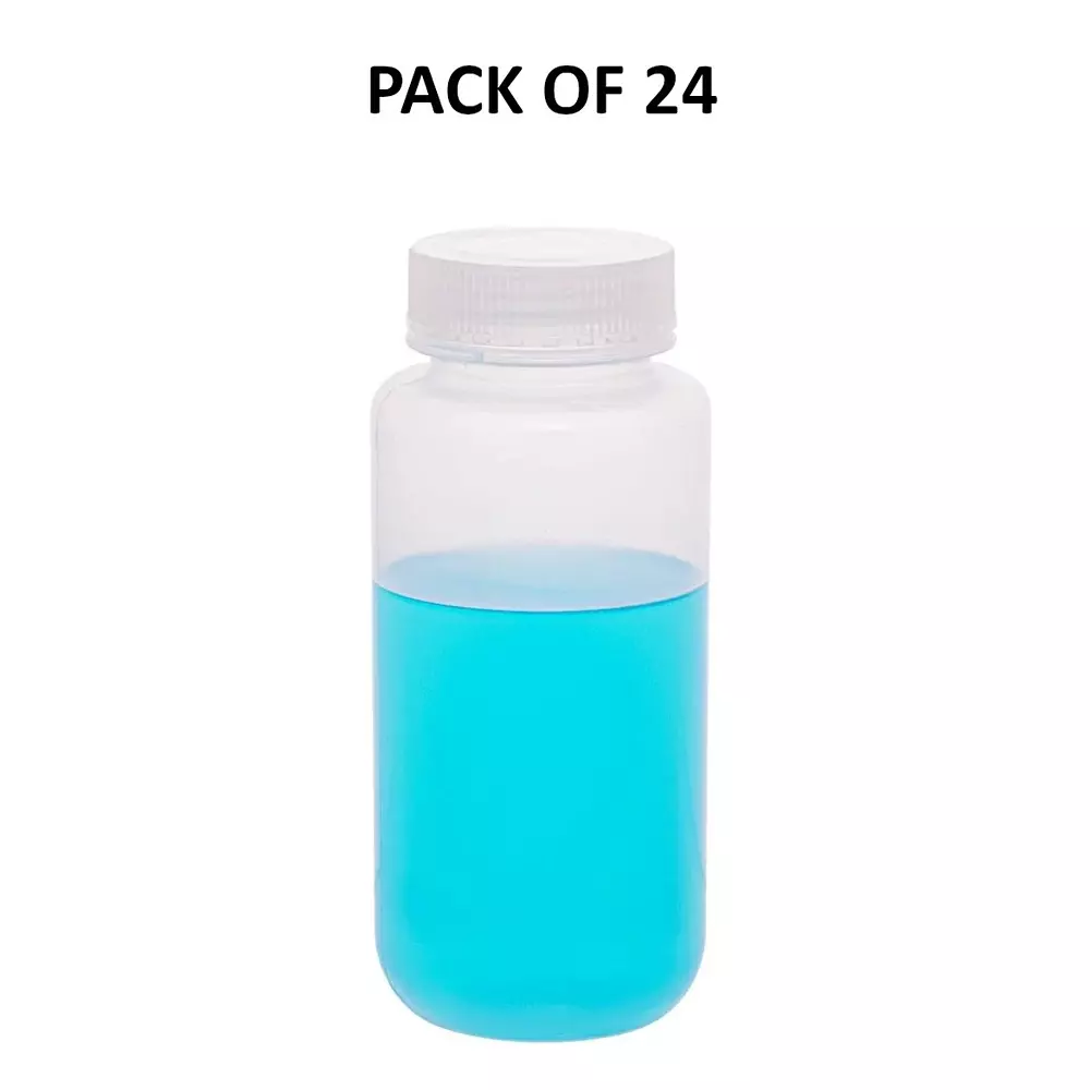 Supertek 1 L Reagent Bottle Wide Mouth White LDPE for Transporting Liquid Samples, CH10246/9 (Pack of 24)