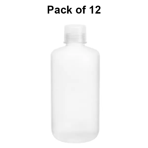 Tarson 500 ml Narrow Mouth Bottle Translucent White Polypropylene Body with PP Closure As Per USP Class VI, 582140 (Pack of 12)