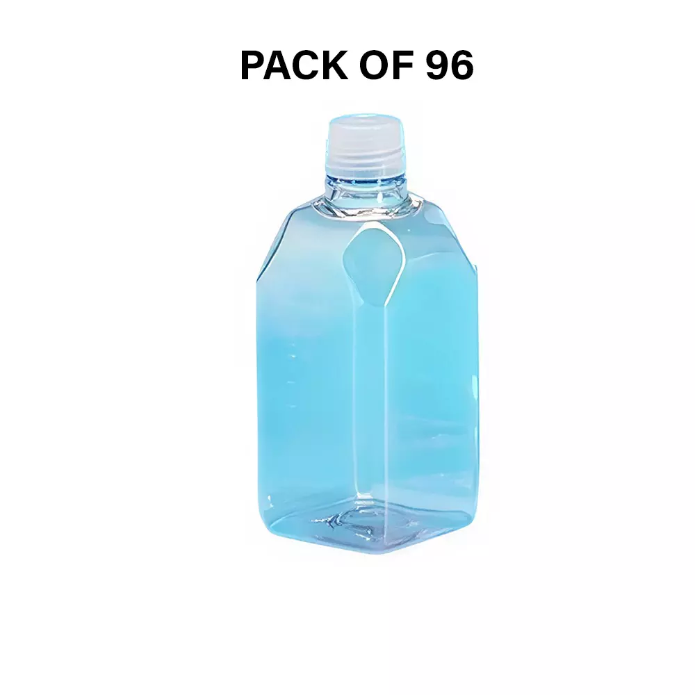 Tarson 60 ml Media Bottle Square Shape Sterile Single Wrap Individually Packed Graduated, PETG with White HDPE Closure, 581441 (Pack of 96)