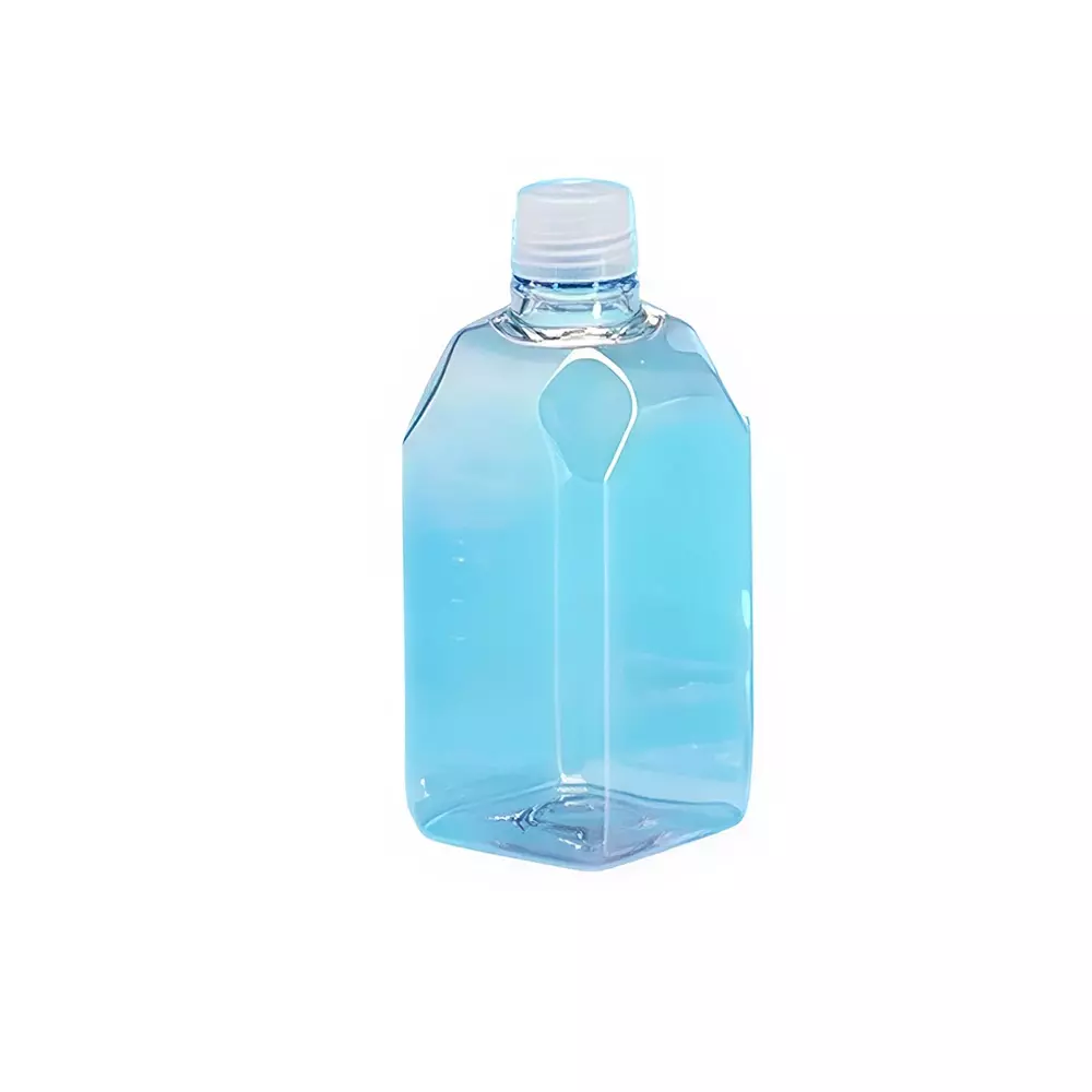 Tarson 500 ml Media Bottle Square Shape Sterile Single Wrap Individually Packed Graduated, PETG with White HDPE Closure, 581444 (Pack of 24)