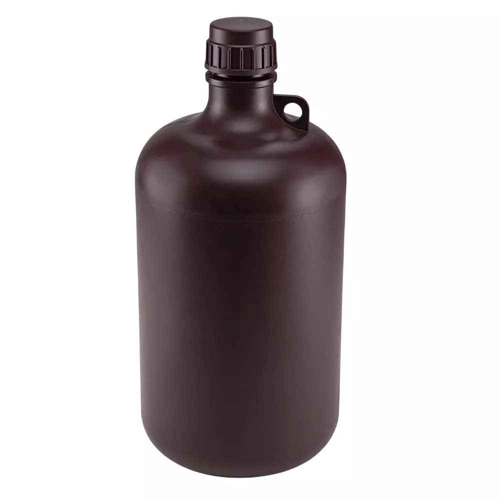 Tarson 8 L Narrow Mouth Large Bottle, Amber Color, PP with PP Closure, 585303 (Pack of 6)