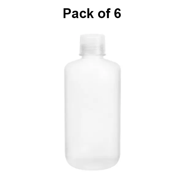 Tarson 125 ml Narrow Mouth Bottle Translucent White Polypropylene Body with PP Closure As Per USP Class VI, 582120 (Pack of 6)