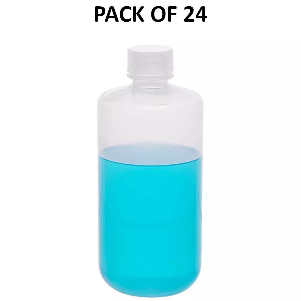 Supertek 1 L Reagent Bottle Narrow Mouth White LDPE for Transporting Liquid Samples, CH10240/9 (Pack of 24)