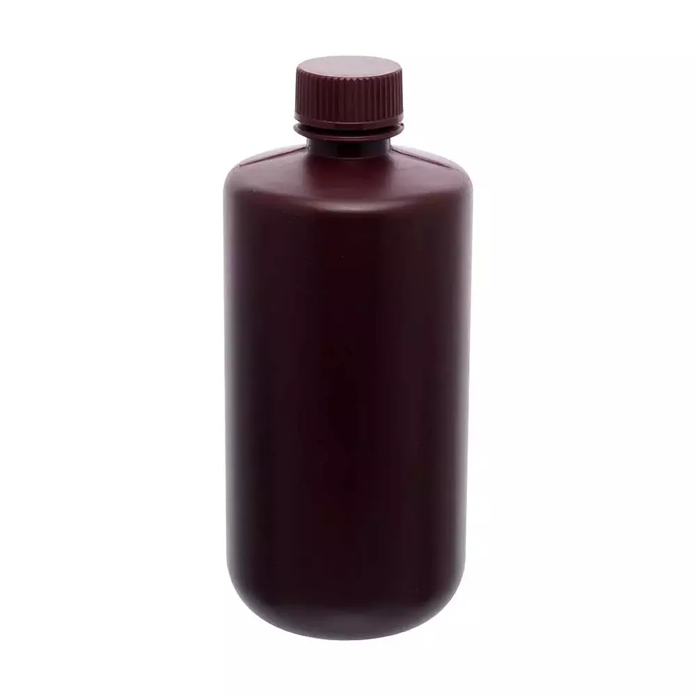Supertek 1 L Reagent Bottle Narrow Mouth Amber HDPE for Transporting Liquid Samples, CH10242/9 (Pack of 24)