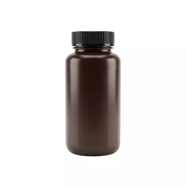 Tarson 1 L Wide Mouth Bottle Amber HDPE Body with PP Closure As Per USP Class VI, 581350 (Pack of 6)