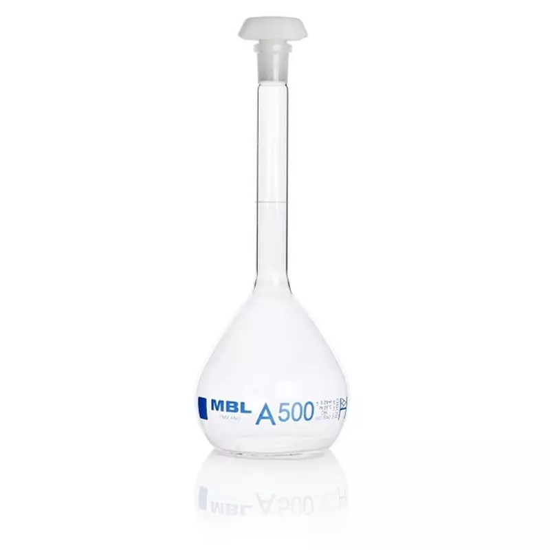 RS PRO Lab Bottle 1 L Capacity Borosilicate Glass Volumetric Flask Narrow Neck Green Lid Color 300 mm, 2519419 (Pack of 2)