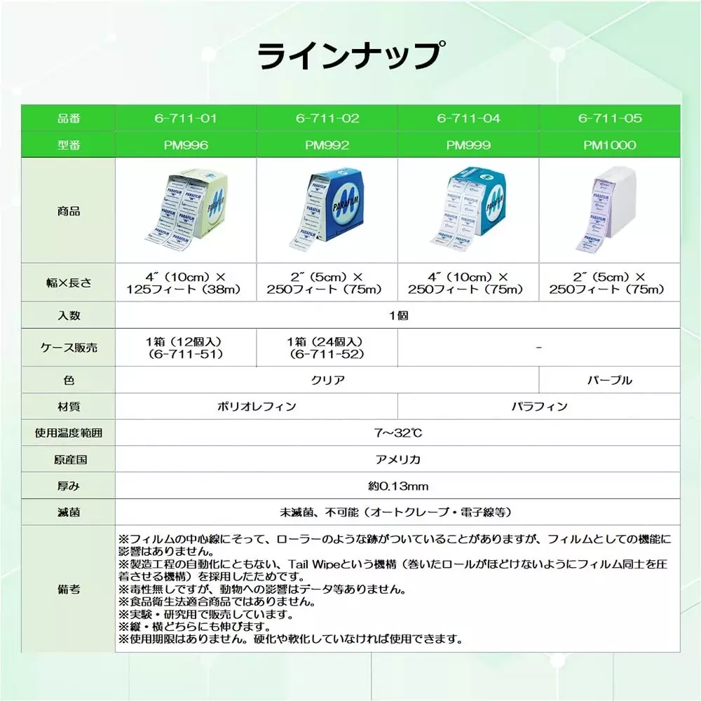 PARAFILM Laboratory Sealing Film Thermoplastic (Parafilm M) 5.08x7620 cm Formate, PM992