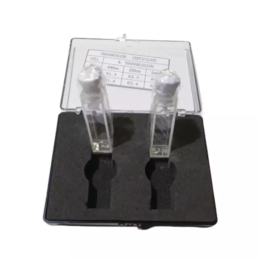 LARK Cuvette Quartz Glass 10 mm Path Length 3.5 ml Volume with PTFE Stopper, Lbq-214 (Pack of 2)