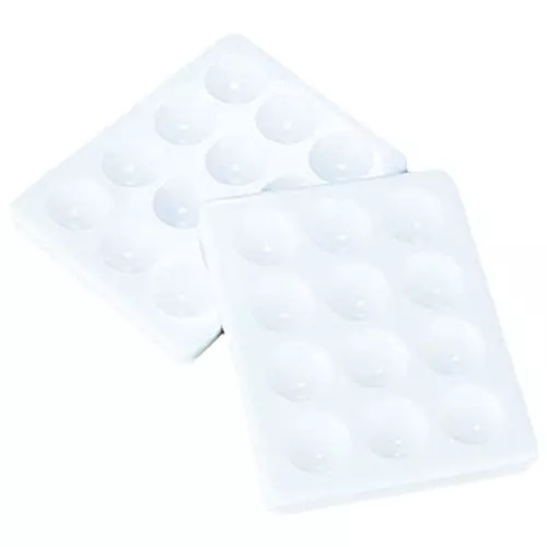 WKM 120 x 90 mm 12 Depression White PVC Spotting Plate KT131AF