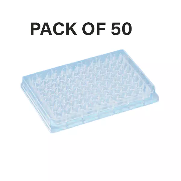 Tarson 96 Well Micro Plate Polypropylene Body, 350 µl Well Volume, Natural Color, U Bottom, 510061 (Pack of 50)