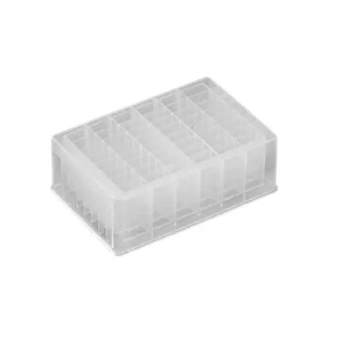 Tarson 48 Wells Deep Well Plate, PP Body Pyramid Bottom Rectangular Shape and 5 ml Well Volume (Pack of 50)