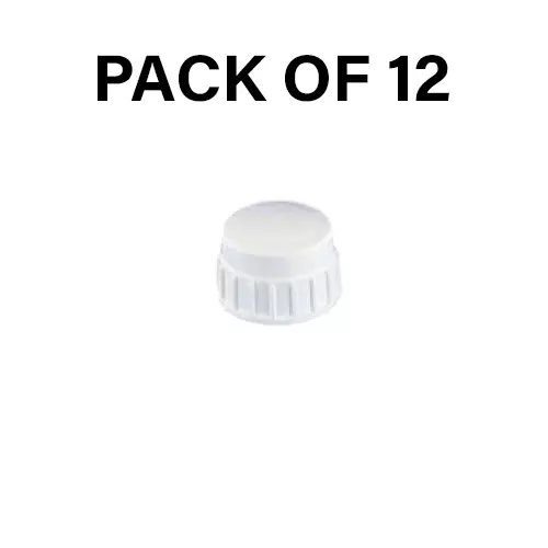 Tarson Leakproof Spare Cap White Color 53B Replacement Closure, 53B-CAP (Pack of 12)