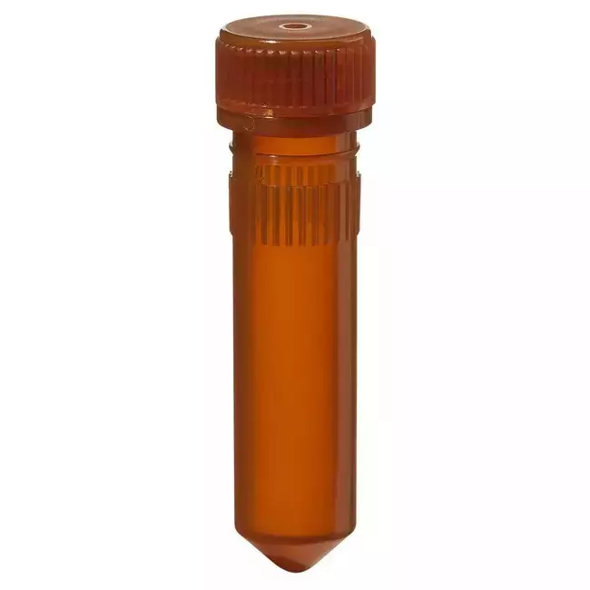 Abdos 2.0 ml Screw Cap Tube Non Printed Non Sterile Conical Bottom Transparent Amber Color with Looped Cap, P10268A1 (Pack of 1000)