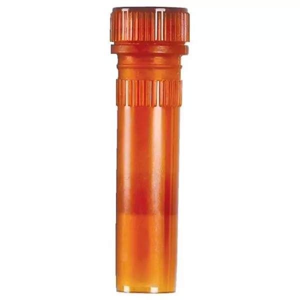 Abdos Printed 0.5 ml Sterile Transparent Amber Self Standing Screw Cap Tube With Looped Cap, P10341A1 (Pack of 1000)