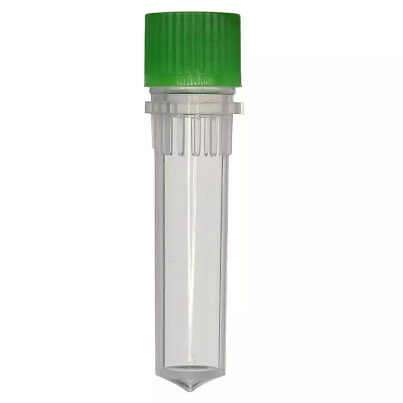 Abdos Non Printed Assembled 1.5 ml Non Sterile Conical Screw Cap Tube With Green Color Cap, P40233-G (Pack of 1000)