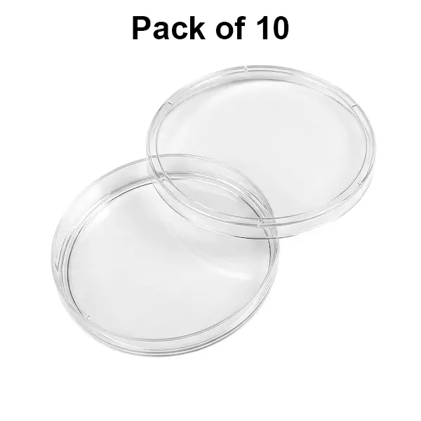 Tarson Petri Dish Vented Clear Polystyrene 90 mm Diameter and 14 mm Height, 460091 (Pack of 10)