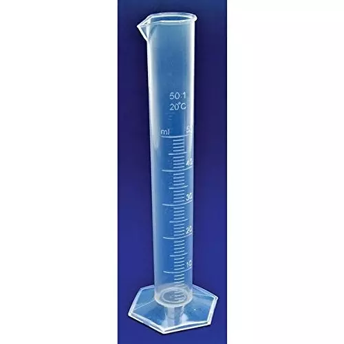 WKM 50 ml Polypropylene Measuring Cylinder KT162BK (Pack of 12 Pcs)