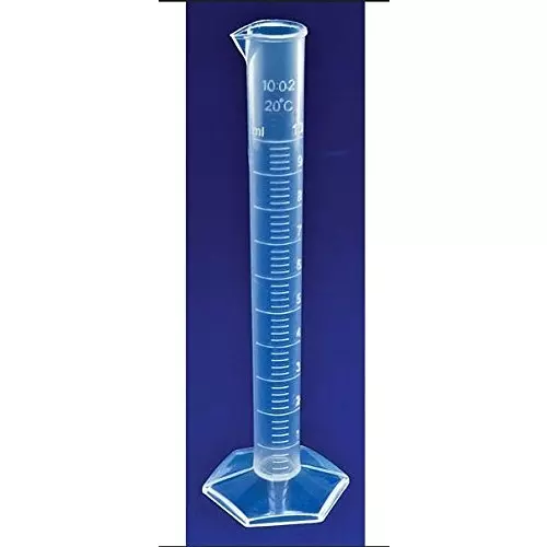 WKM 10 ml Clear Polypropylene Measuring Cylinder for Laboratories KT112L (Pack of 24 Pcs)