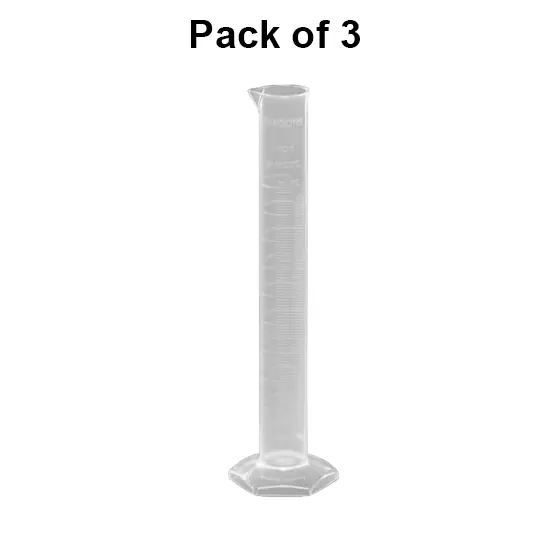 Tarson 10 ml Measuring Cylinder Translucent White Polypropylene Class B with Graduations, 345010 (Pack of 3)