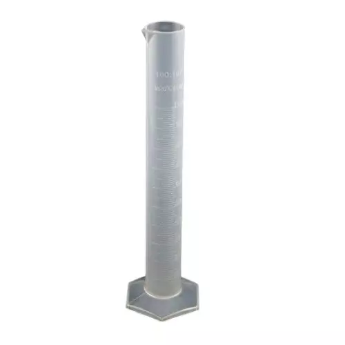 WKM 100 ml Clear Polypropylene Measuring Cylinder for Laboratories KT111K (Pack of 12 Pcs)