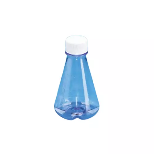 Tarson 3 L Erlenmeyer Cell Culture Flask Sterile Baffled Base, PC with White HDPE Closure, 443260 (Pack of 4)