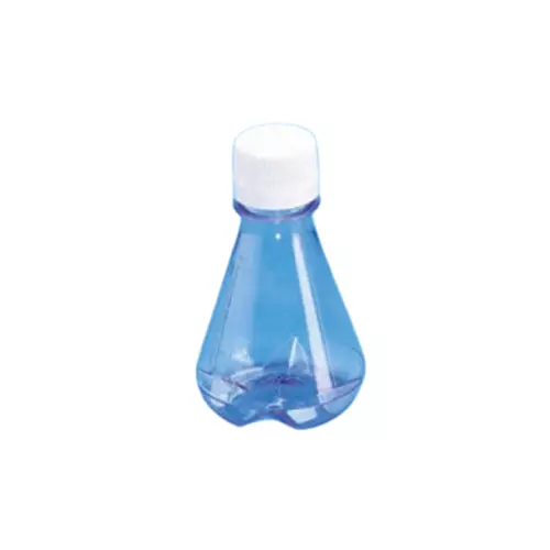 Tarson 125 ml Erlenmeyer Cell Culture Flask Sterile Baffled Base, PC with White HDPE Closure, 443210 (Pack of 24)