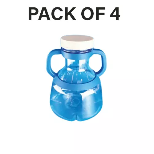 Tarson 5 L High Efficiency Erlenmeyer Cell Culture Flask Sterile Baffled Base, PETG with White HDPE Closure, 446027 (Pack of 4)