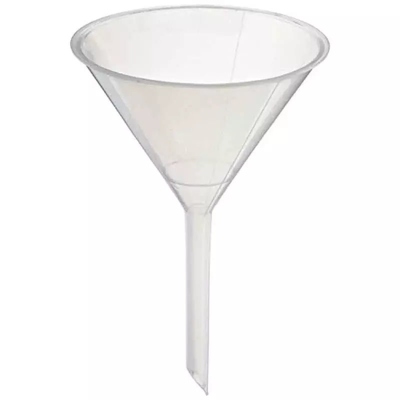 Tarson 35 mm Diameter Analytical cum Long Stem Funnel Clear Polypropylene Body As Per US FDA 21 CFR, 630010 (Pack of 8)