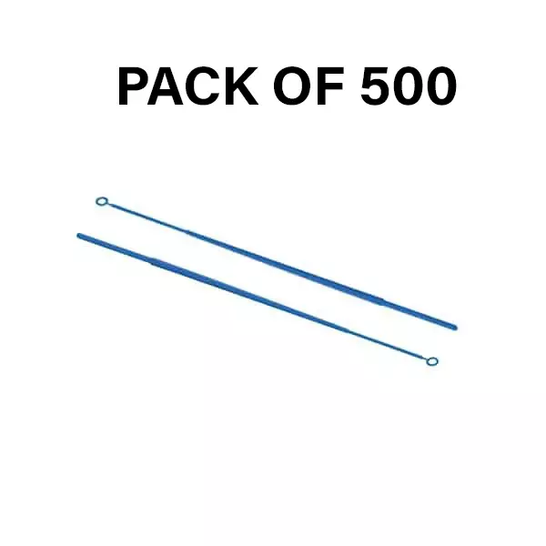 Abdos 10 µl Calibrated Soft Inculation Loop Blue Color 200 mm Length Packed in Sleeve of 10, P11979 (Pack of 500)