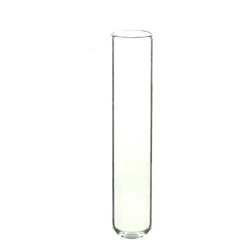 NSAW Test Tube Without Rim 38 ml Round Bottom 1.2 mm (0.04 inch) Thickness Borosilicate 3.3 Glass Transparent (Pack of 100)