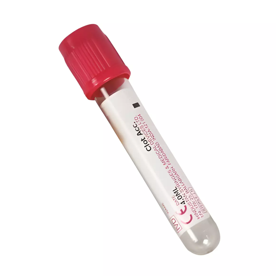 GENERIC 4 ml Vacuum Blood Sampling Collection Tube Plain Clot Activator with Red Cap (Pack of 100)