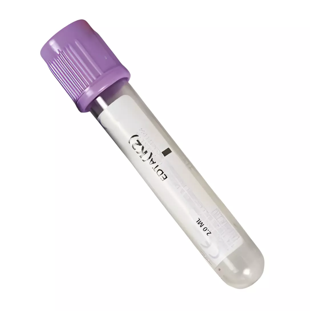 GENERIC 2 ml Vacuum Blood Sampling Collection Tube EDTA K2/K3 with Purple Cap for Whole Blood Collection (Pack of 200)