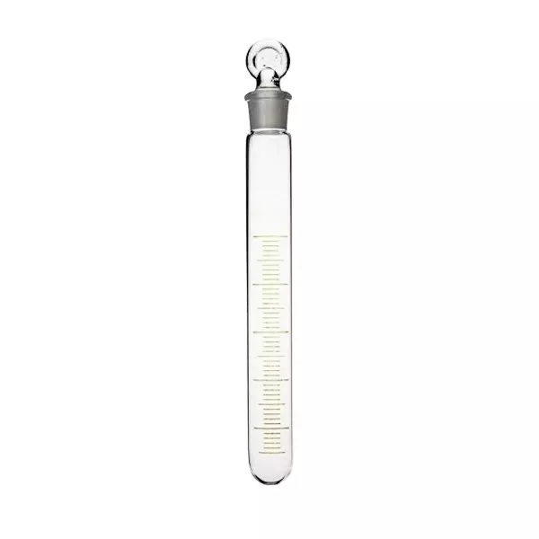 ABGIL Borosilicate Glass Test Tube Graduated, Round Bottom with Stopper, 50 ml Capacity, ABG3996