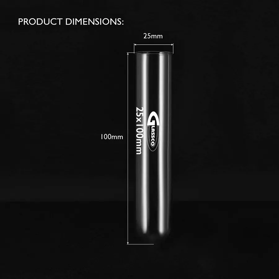 glassco-gc-0972020g17-scientific-test-tube-with-no-rim-uniform-wall-25x100-mm-pack-of-25-pcs