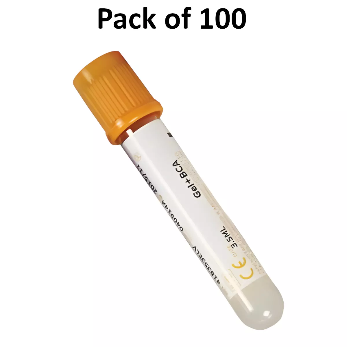 GENERIC 3.5 ml Vacuum Blood Sampling Collection Tube Plain Gel with Yellow Cap (Pack of 100)