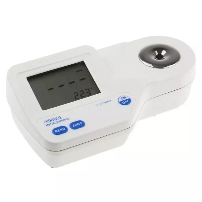 Hanna Instruments Sucrose Refractometer, +80 °C, 85 %Brix max, 0 %Brix, 0 °C min, Digital/Optical, HI 96801
