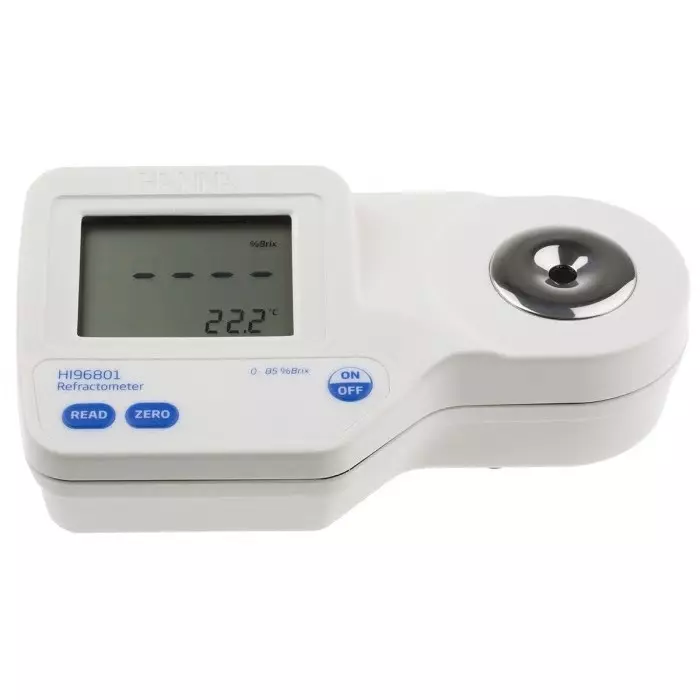 Hanna Instruments Sucrose Refractometer, +80 °C, 85 %Brix max, 0 %Brix, 0 °C min, Digital/Optical, HI 96801