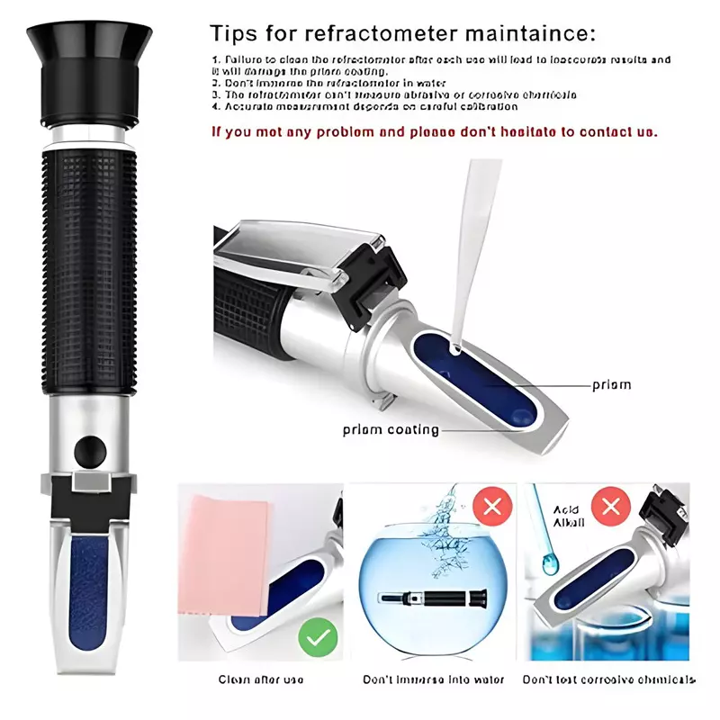 Bysafe Refractometer With ATC, 58-92% Range and 0.002 Division for Laboratories, PD-E9YS-ZPJC