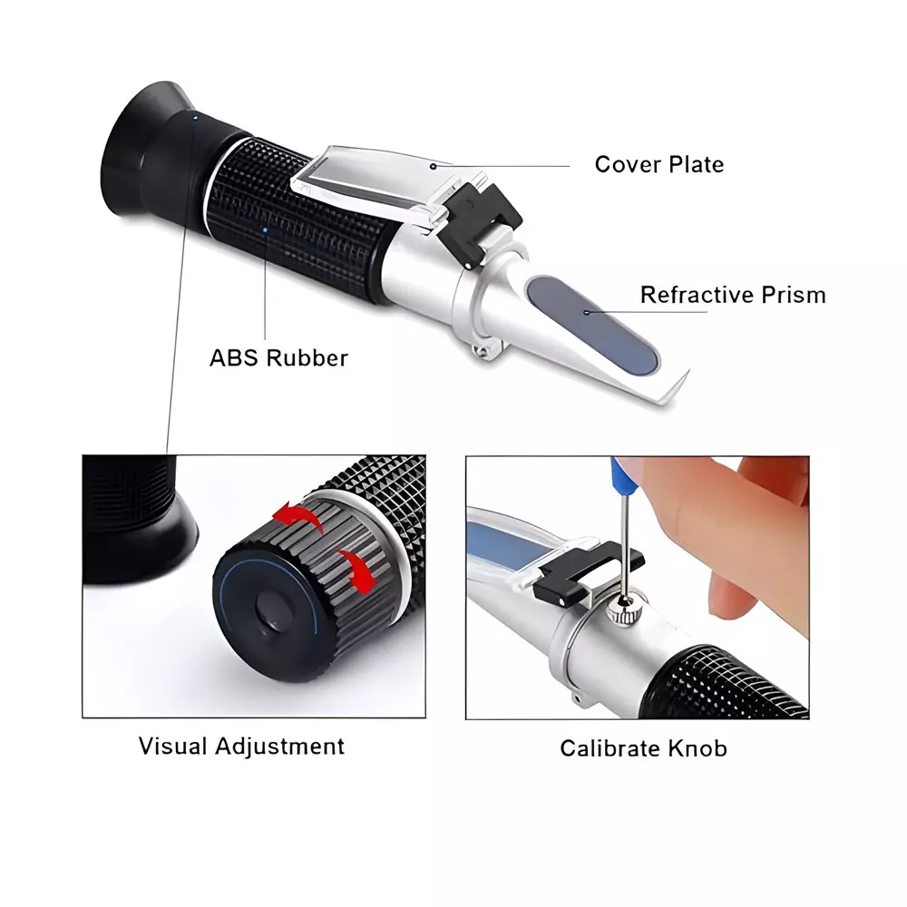 Bysafe Refractometer With ATC, 58-92% Range and 0.002 Division for Laboratories, PD-E9YS-ZPJC