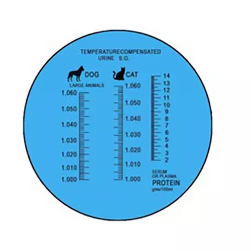 Acutek HR Series Hand Refractometer 2-14 g/dl, 1.000-1.060 RI (Dog + Cat serum), Ref-Serum