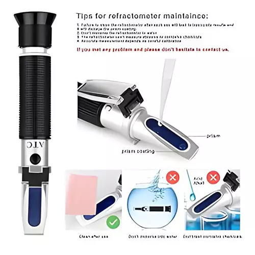 Bysafe Hand Salinity Refractometer With ATC, 0-100 ppt of Salinity and 1.000 to 1.070 Specific Gravity Range for Laboratories, PR-OJ9H-YQC3