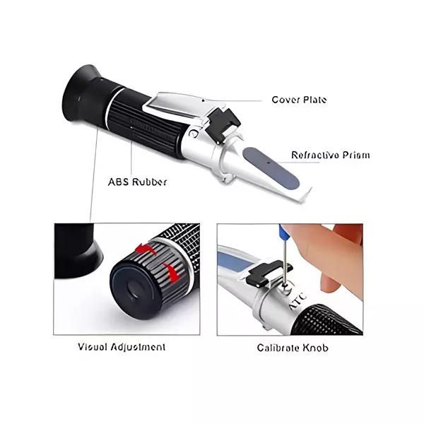 Bysafe Hand Salinity Refractometer With ATC, 0-100 ppt of Salinity and 1.000 to 1.070 Specific Gravity Range for Laboratories, PR-OJ9H-YQC3